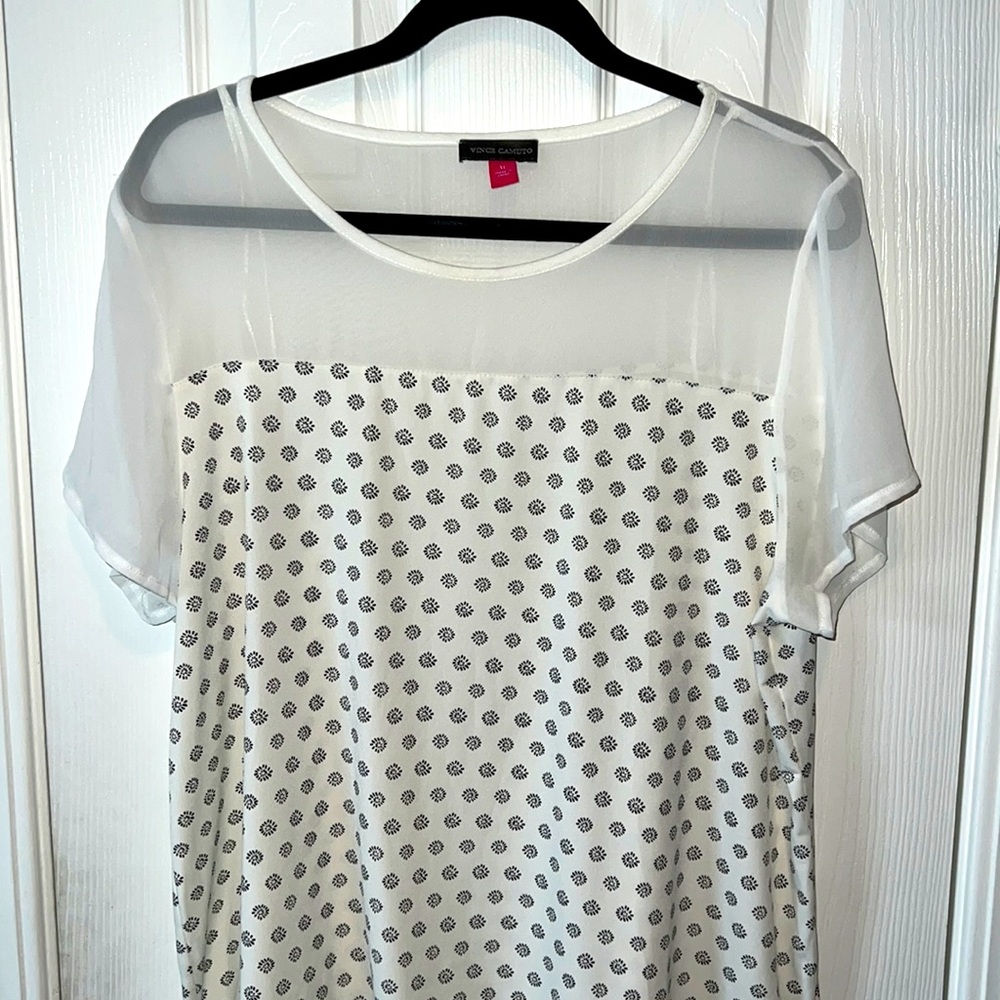 Vince Camuto Sheer White Blouse
